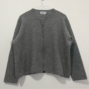 Vintage Pendleton Women’s 1X Boiled 100% Merino Wool Zip Up Cardigan V-Neck Gray